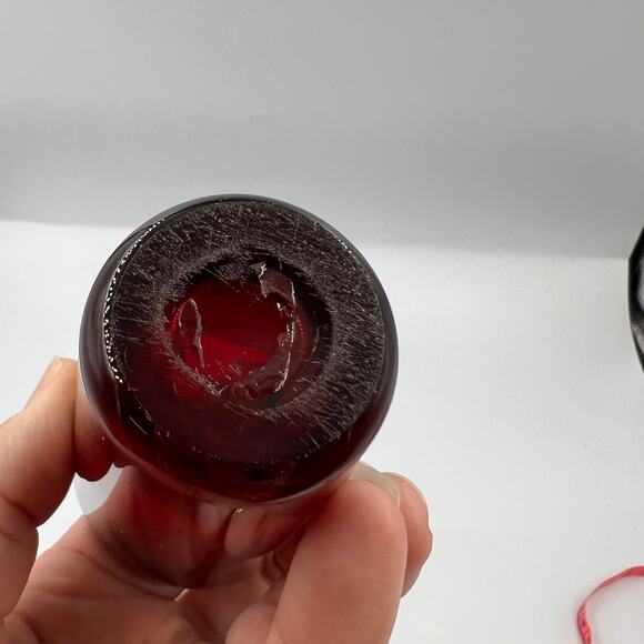 Vintage Anchor Hocking Ruby Red Cordial Single Shot Glass 1980's Thick Glass - Picture 7 of 8